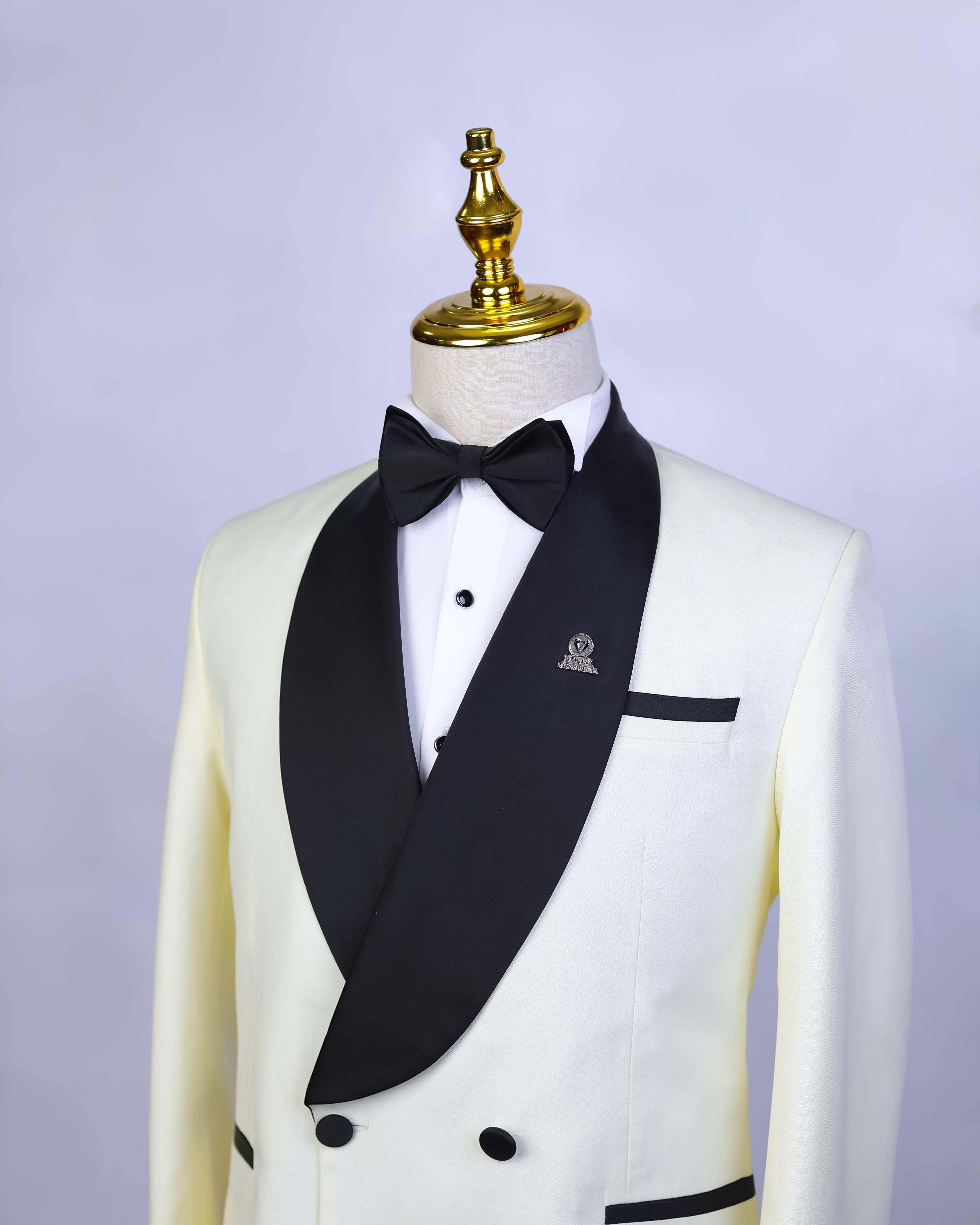 Beige Double Breasted Tuxedo
