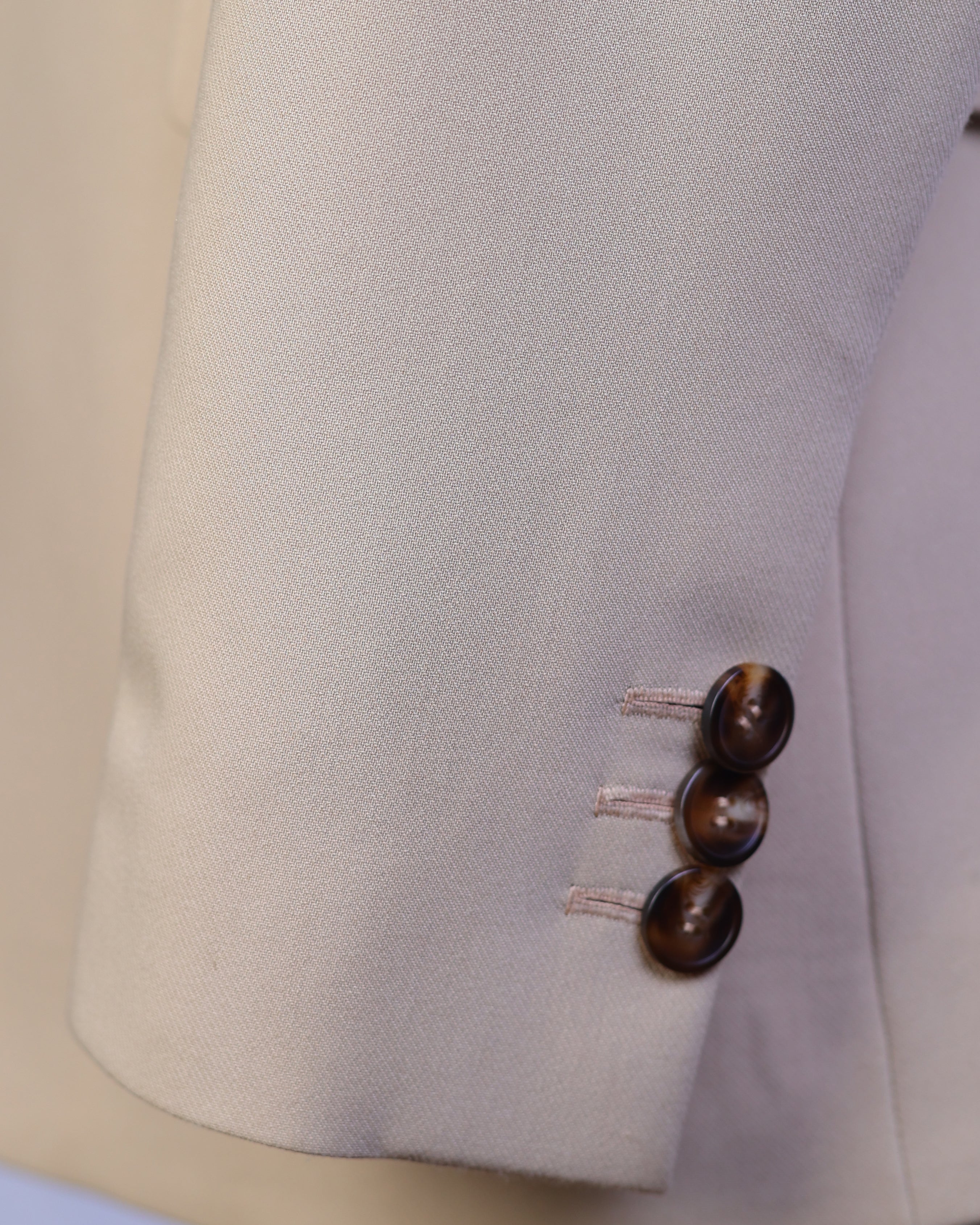 Beige Single Breasted Suit