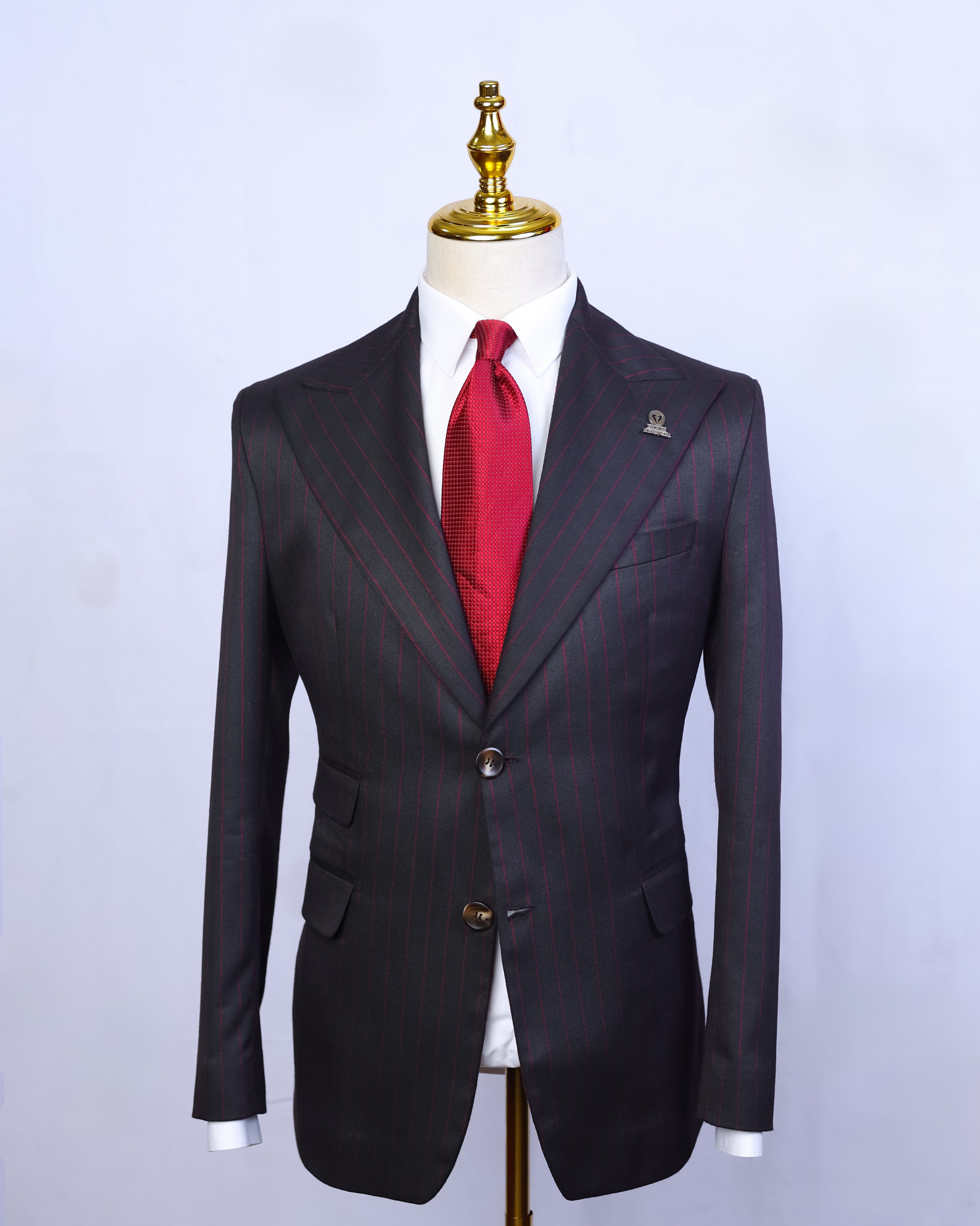 Fine Red Pinstripes Single Breasted