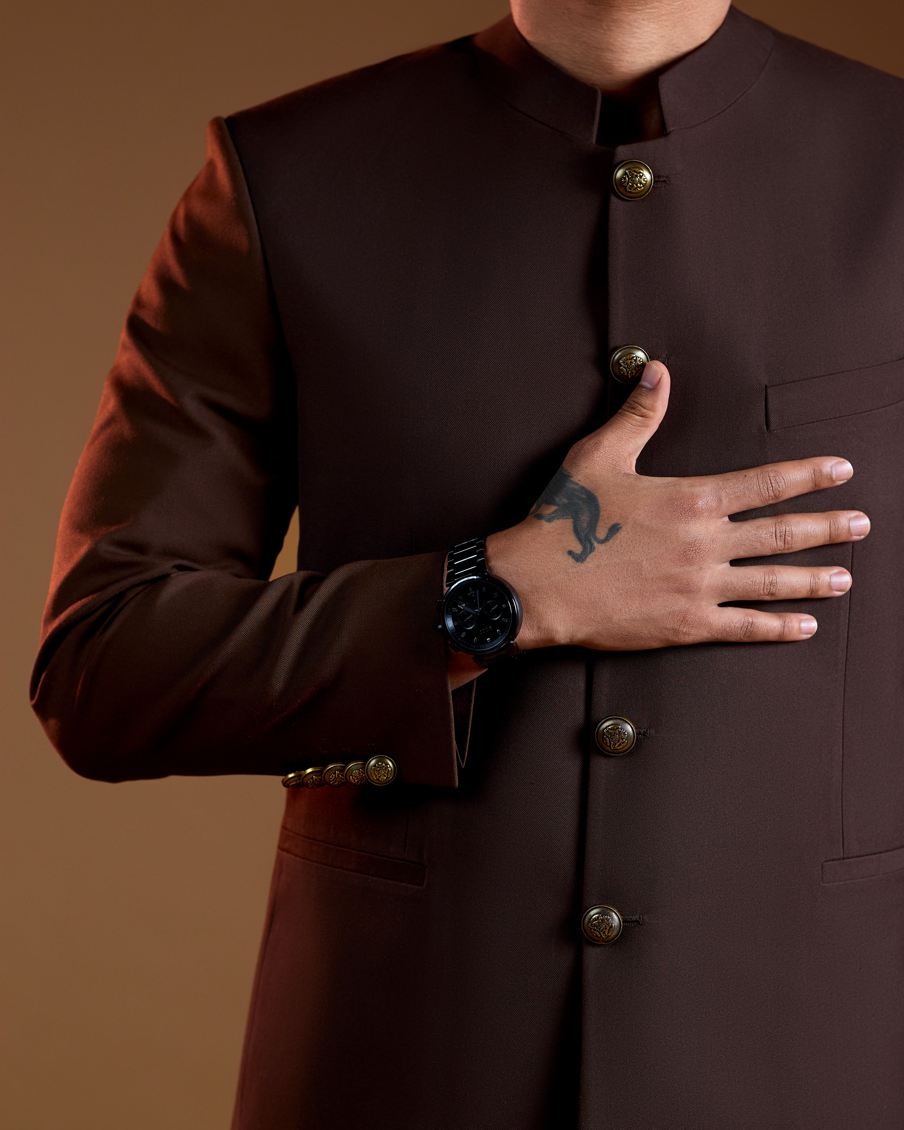 Nehru Suit Dark Brown