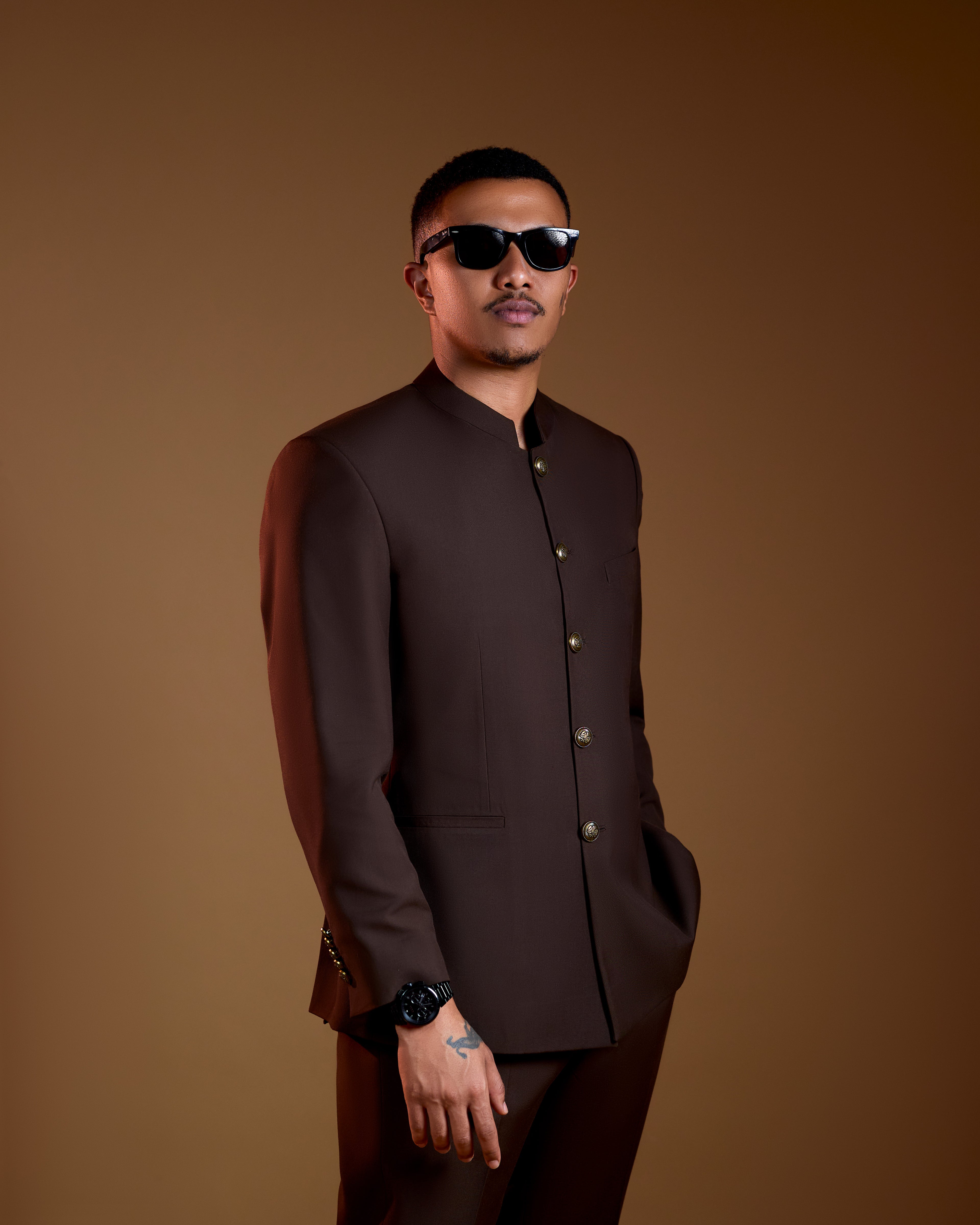 Nehru Suit Dark Brown