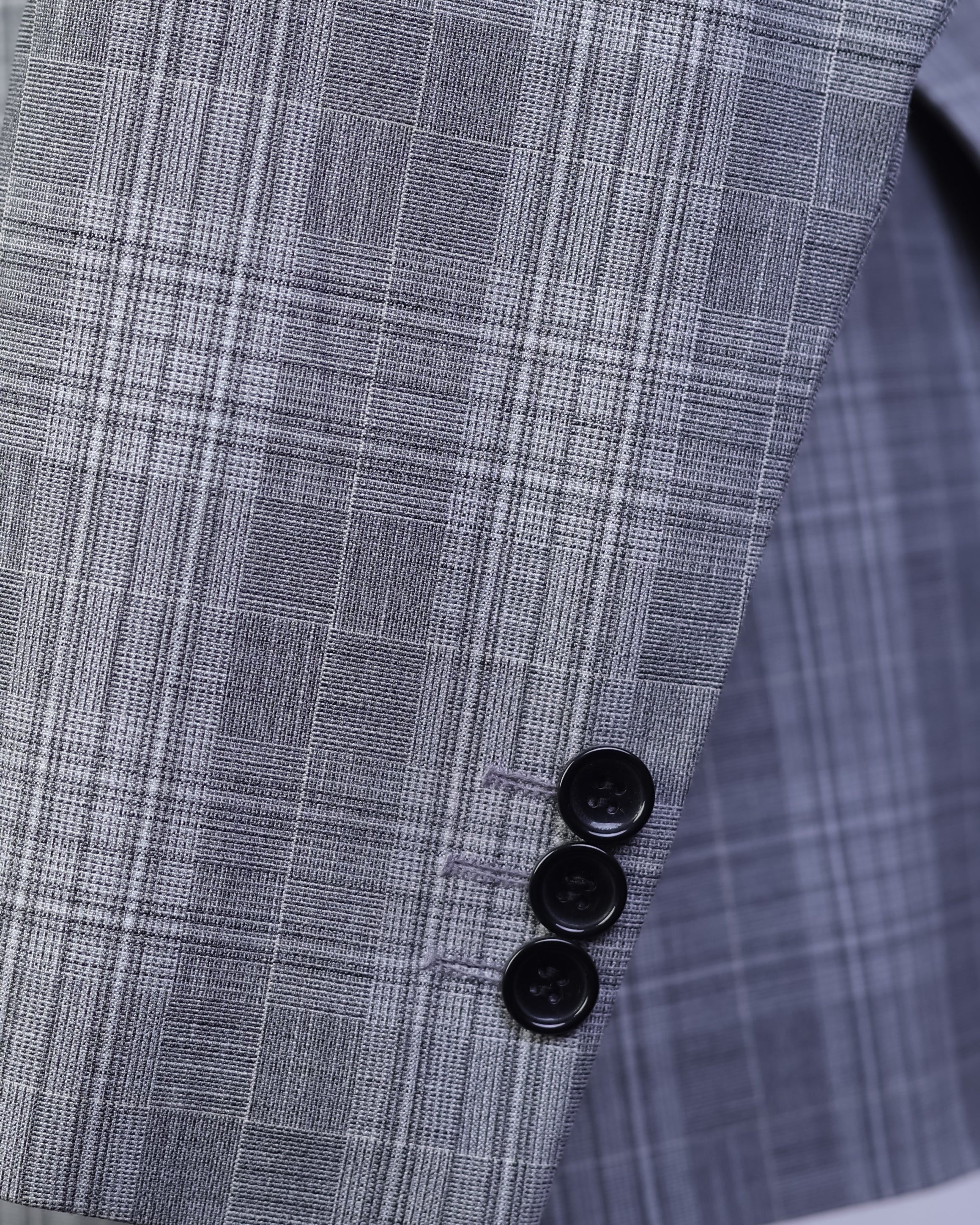 Grey Pattern Single Breasted