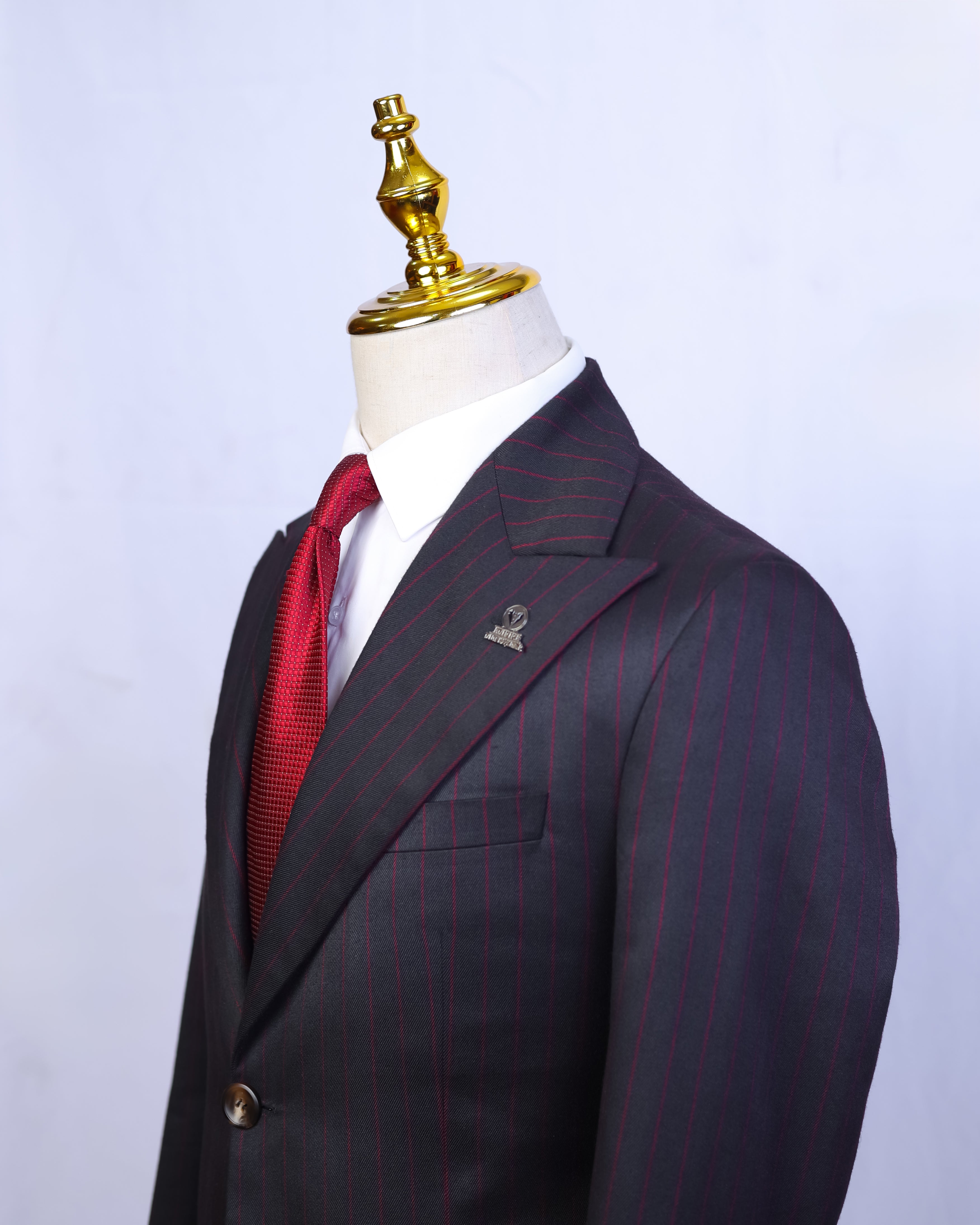 Fine Red Pinstripes Single Breasted