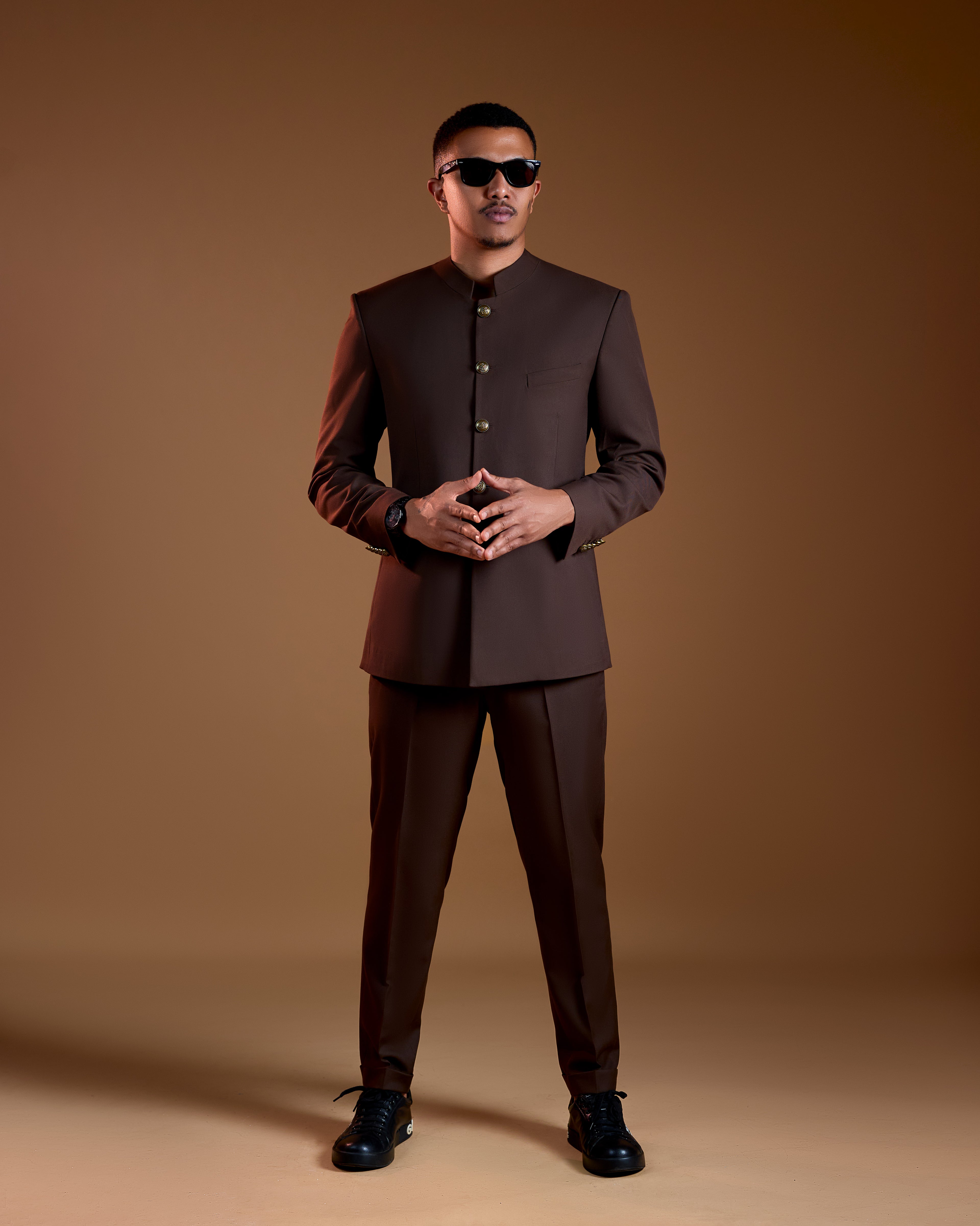 Nehru Suit Dark Brown