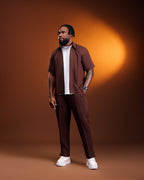 Empire Menswear Brown Casual Set