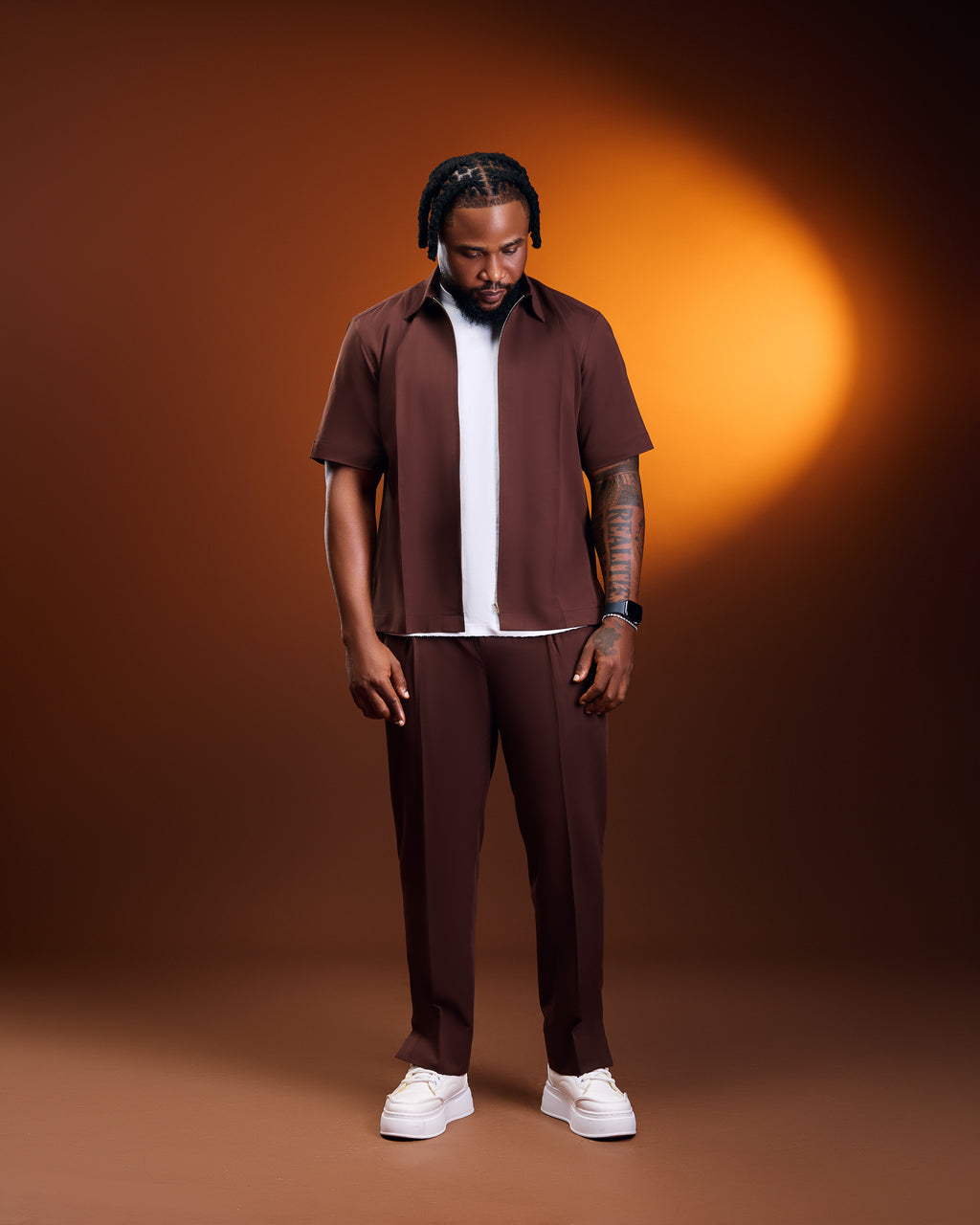 Empire Menswear Brown Casual Set