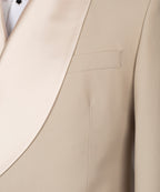 Beige Double Breasted Tuxedo