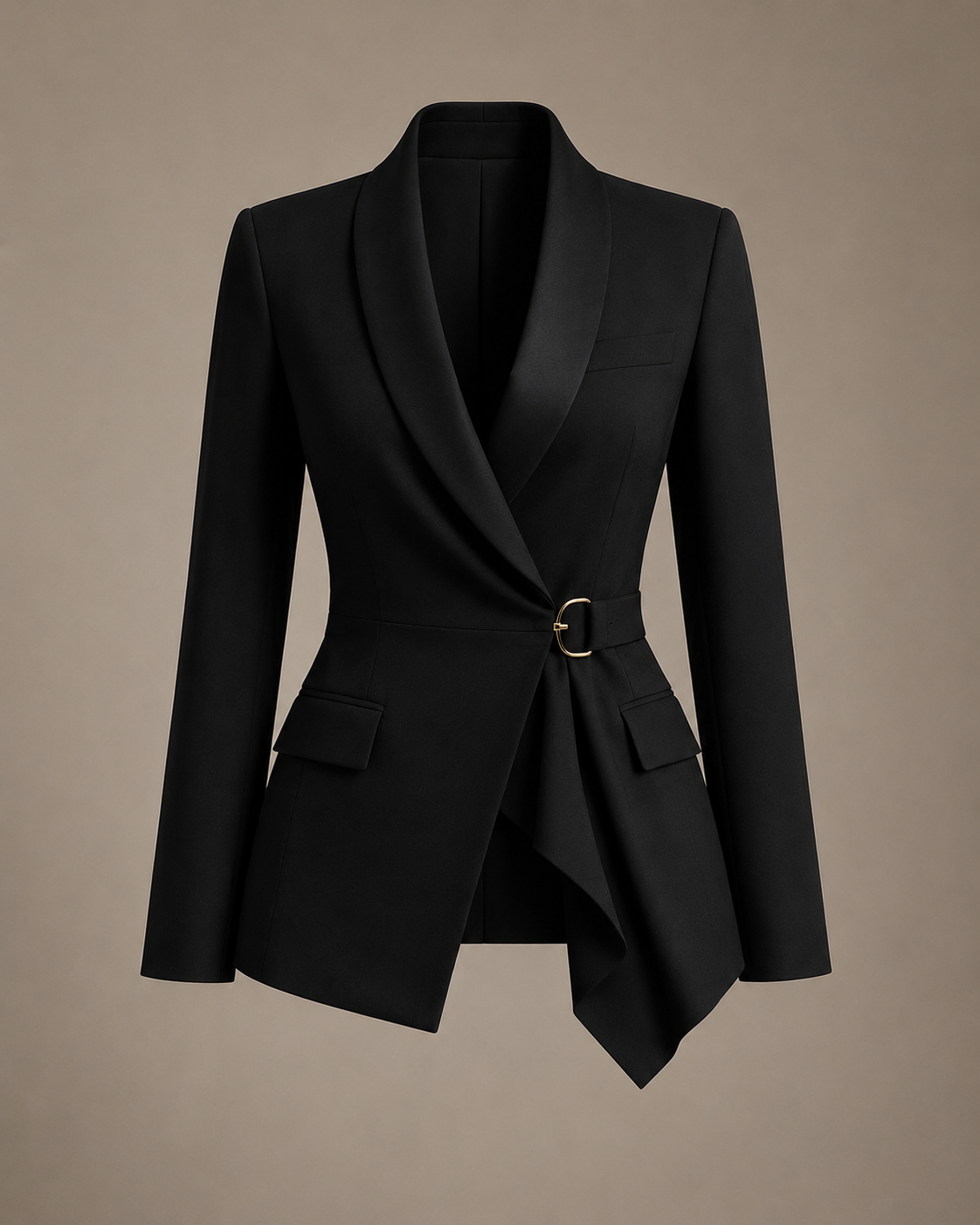 Asymmetric Power Suit Set – Black