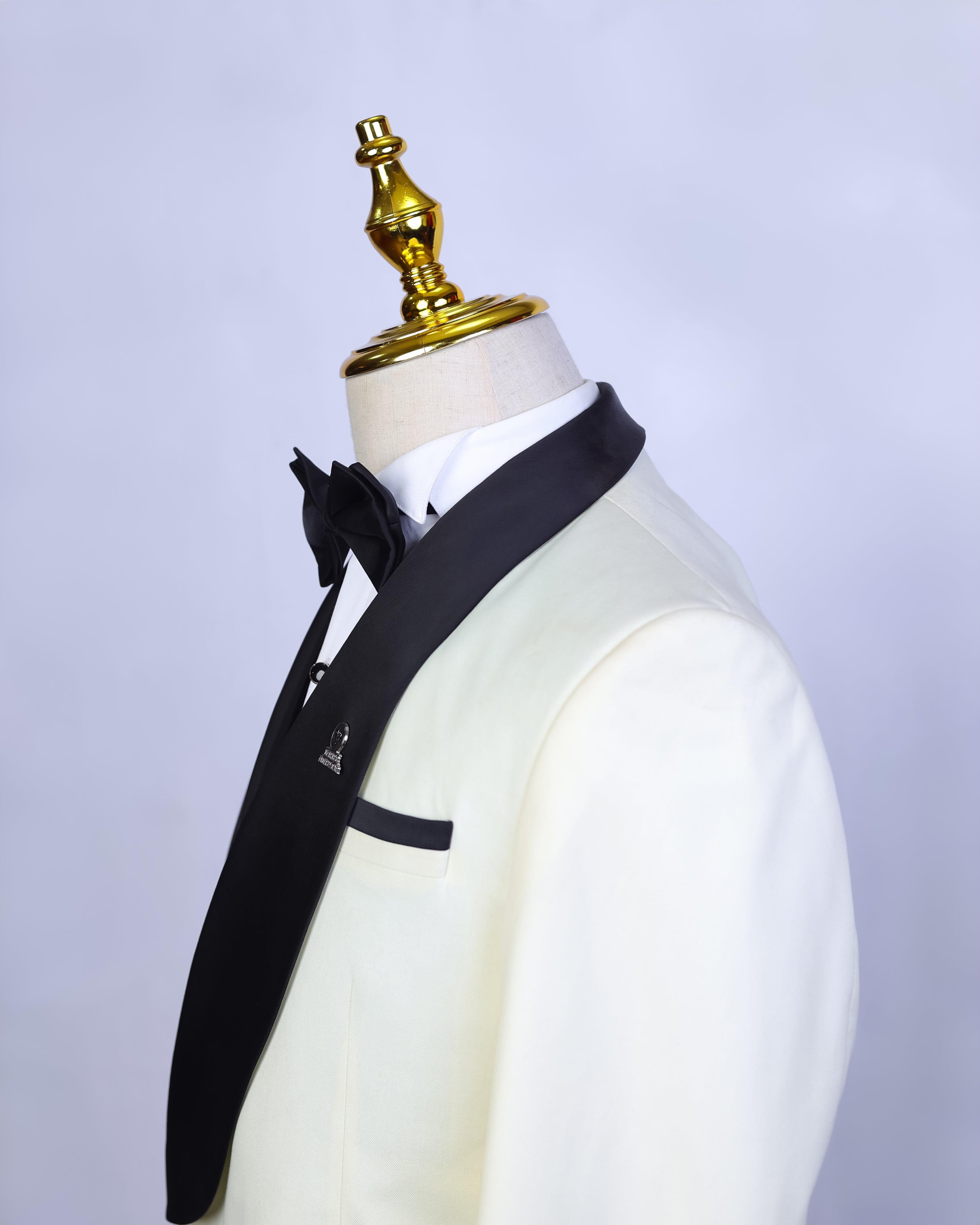 Beige Double Breasted Tuxedo