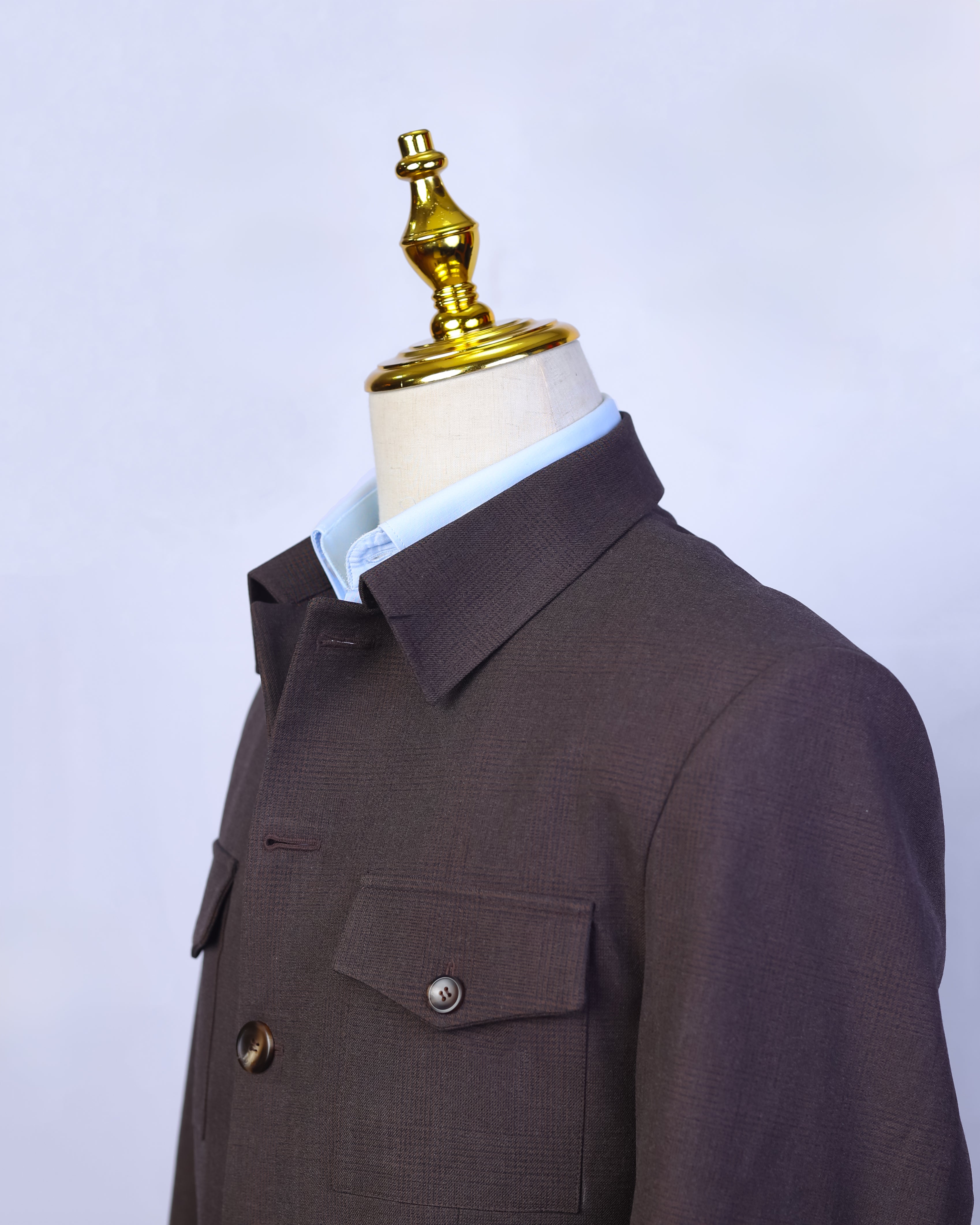 Safari Jacket Deep Windowpane Brown