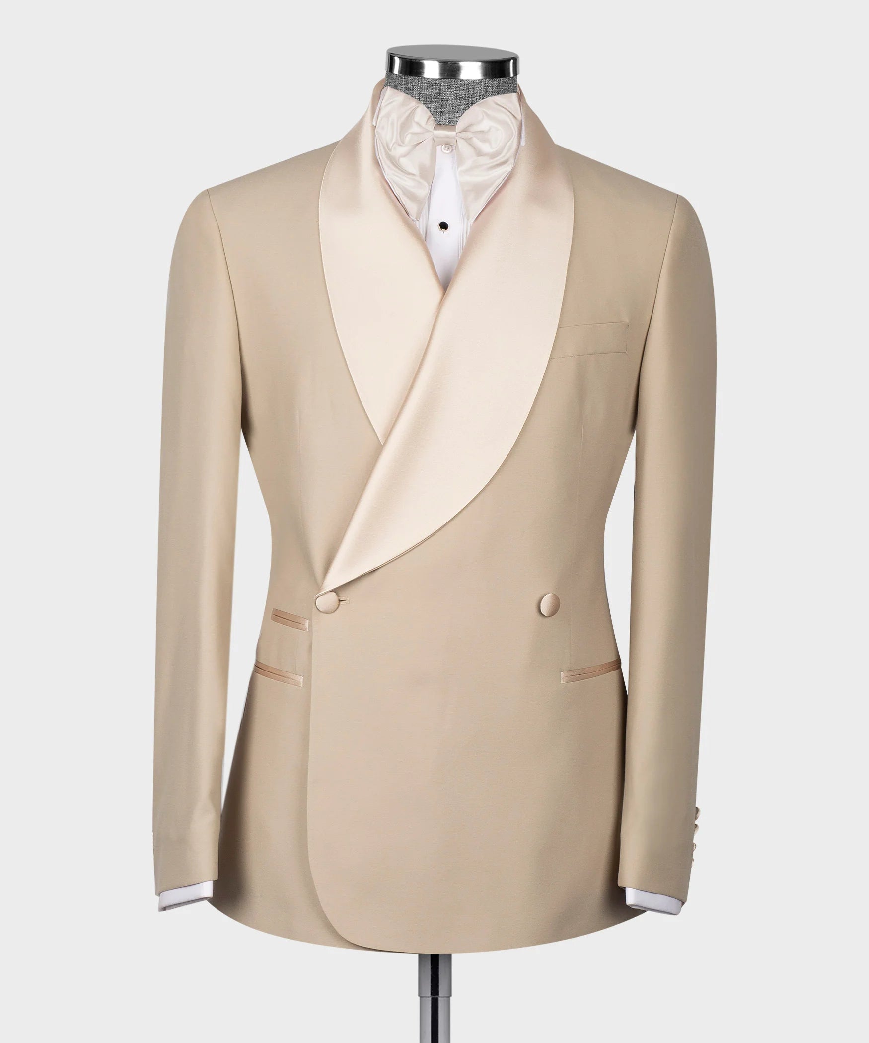 Beige Double Breasted Tuxedo