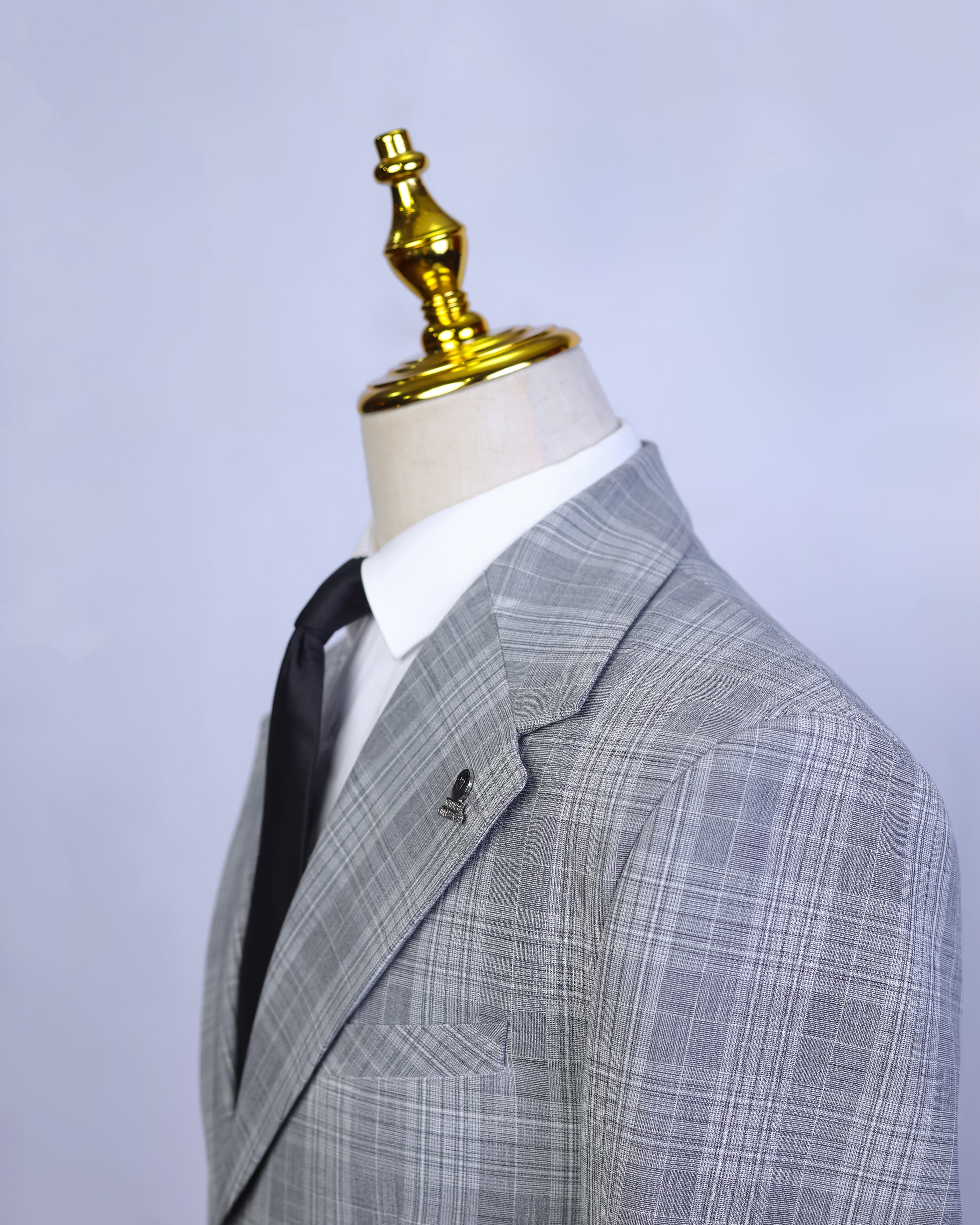 Grey Pattern Single Breasted