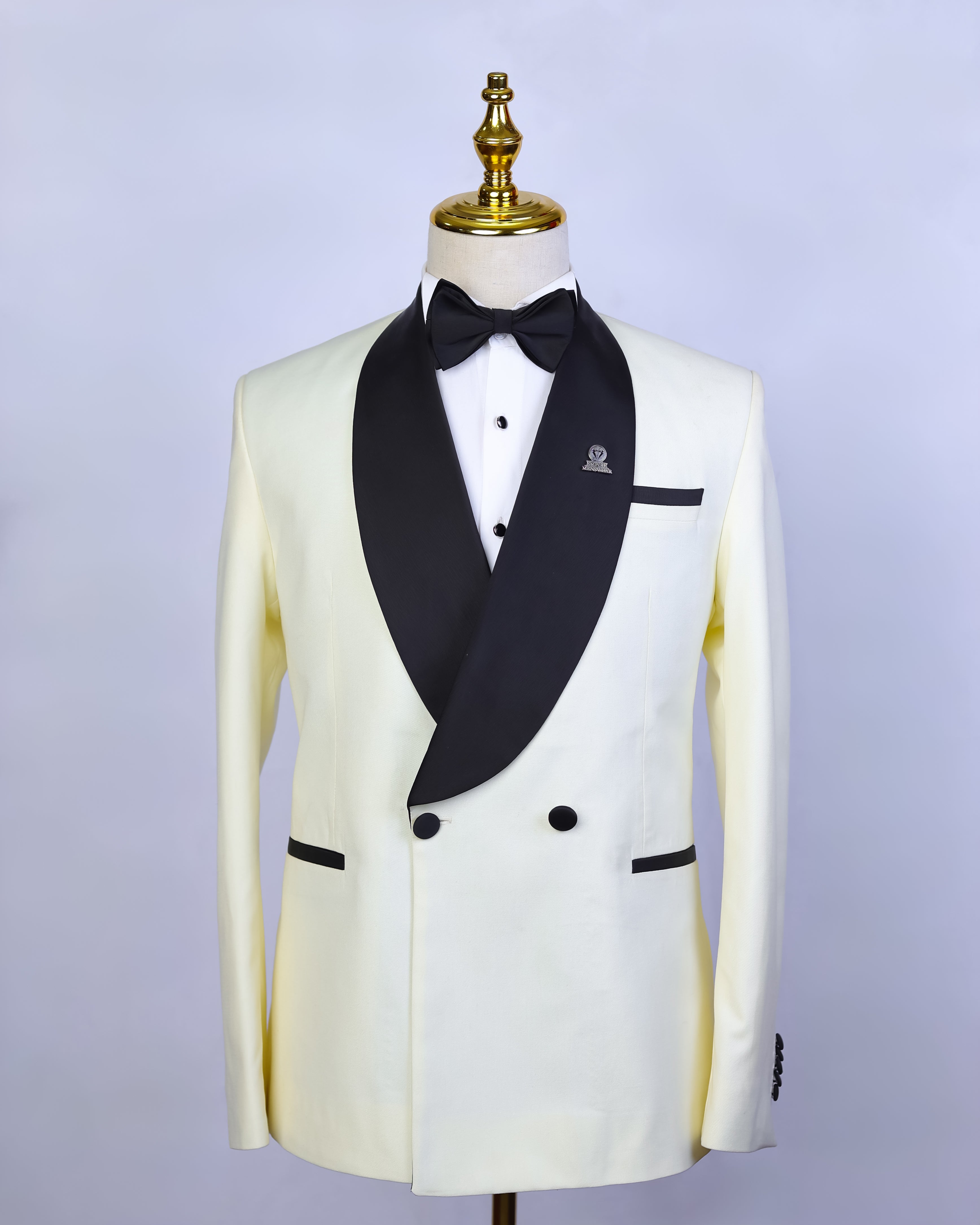 Beige Double Breasted Tuxedo
