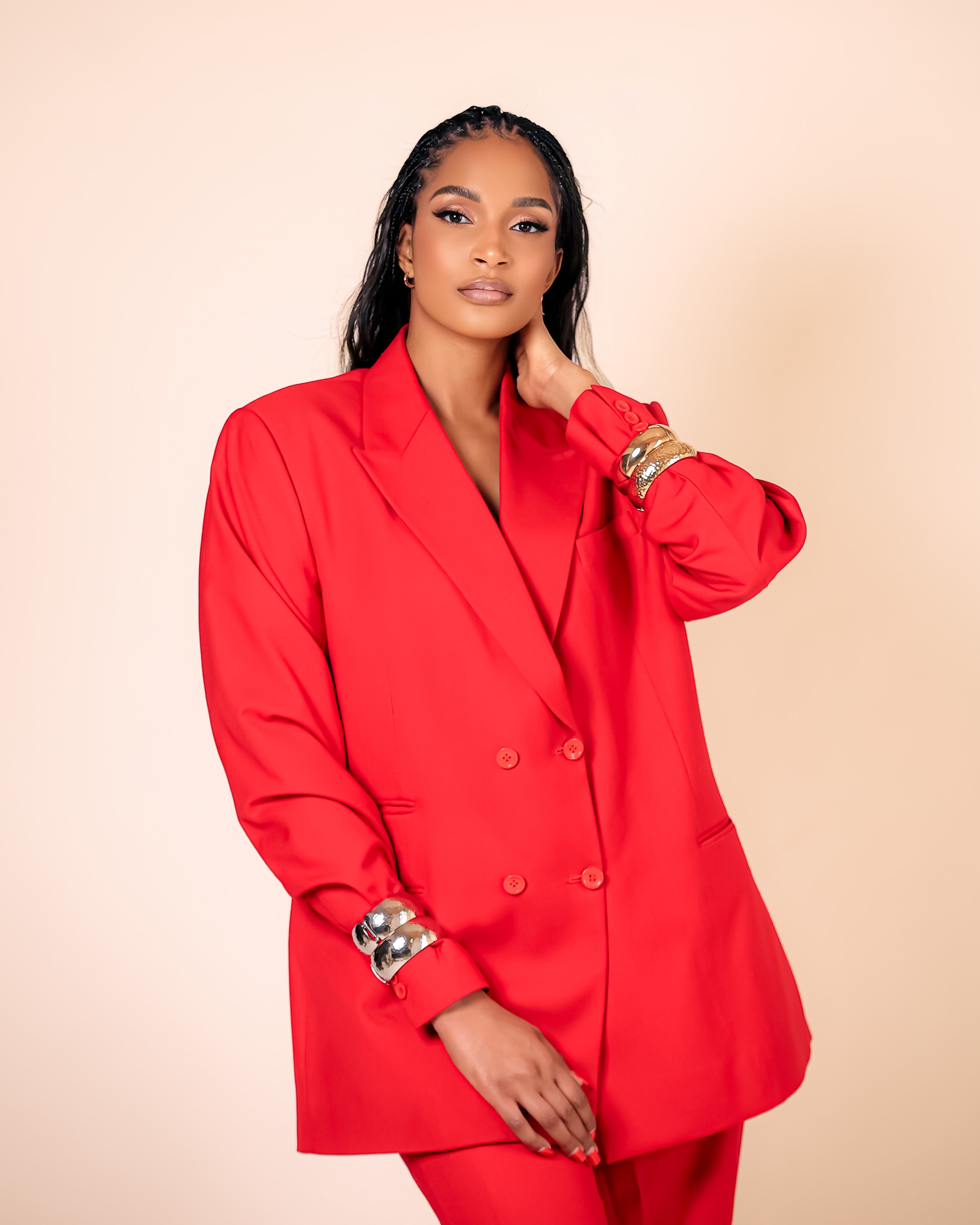 Double Breasted Bold Red