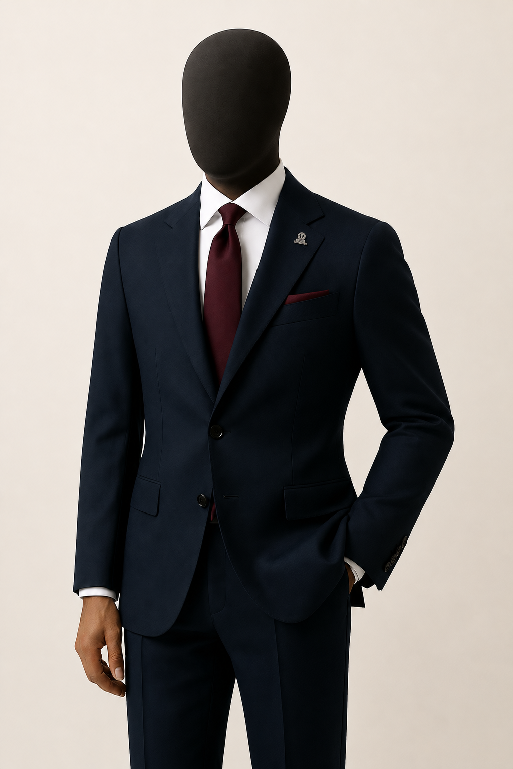 Navy blue suit